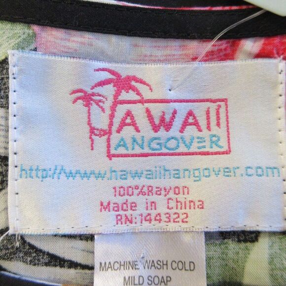 HAWAIIAN HANGOVER Cap Sleeve Maxi Floral Dress Sz 2X Hibiscus Flowers Black NWT - Picture 9 of 13